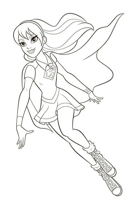 Supergirl From Dc Super Hero Girls Coloring Page Printable Coloring