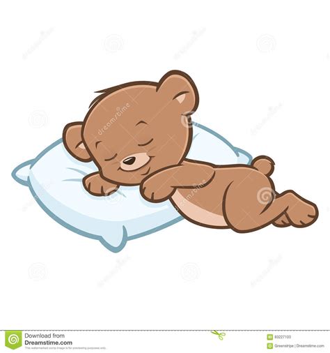 Cartoon Teddy Bear Sleeping Stock Vector Illustration Of Cute Animal