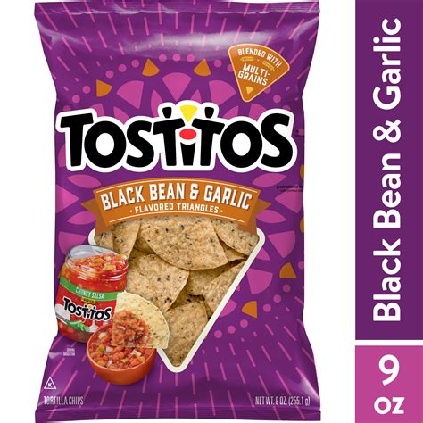 tostitos rounds tortilla chips black bean and garlic 9 oz