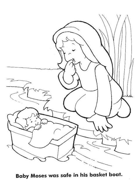 Baby Moses Bible Coloring Pages Bible Coloring Pages Sunday School