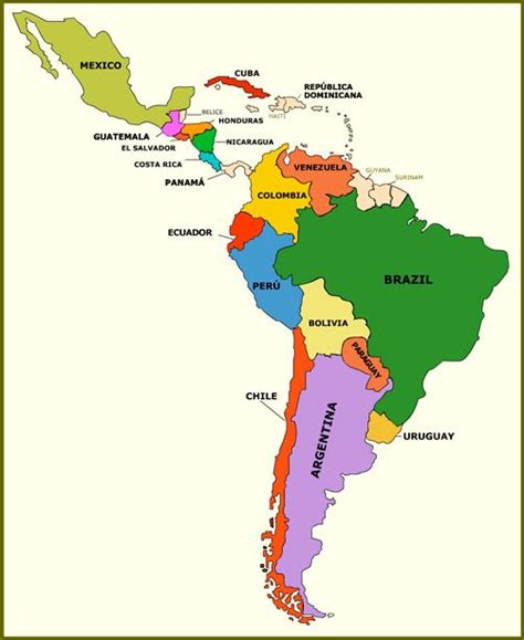 Mapa de Latino America | El Boom Literario de Latinoamerica | Pinterest