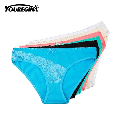 Youregina Womens Briefs Sexy Cotton Panties Female Lace Patchwork Breathable Underwear Crotch