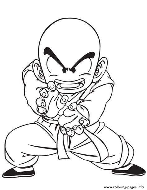 Easy dragon ball characters drawing. Dragon Ball Z Krillin Coloring Page Coloring Pages Printable