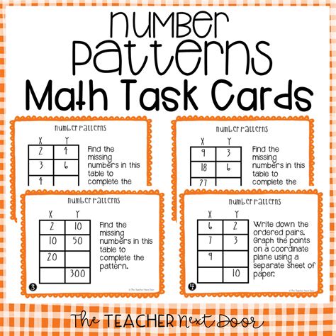 5th Grade Number Patterns Task Cards Number Patterns Center The