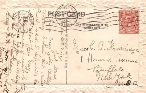 Vintage Postcard 1929 A Loving Birthday Wishes To My Niece Greetings