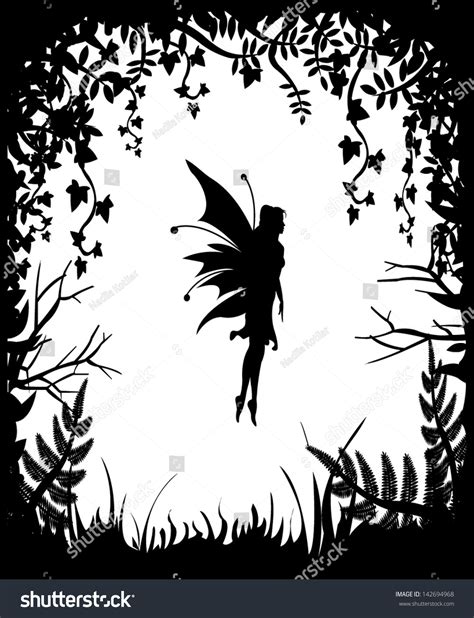 Fairy Silhouette On Background Nature Stock Vector 142694968 Shutterstock