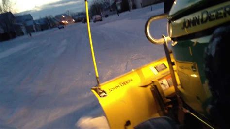 John Deere X500 Plowing Snow 4 11113 Youtube