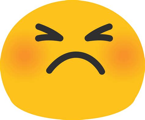 Blushing Emoji Png Cute Angry Face Emoji Transparent Cartoon Jingfm