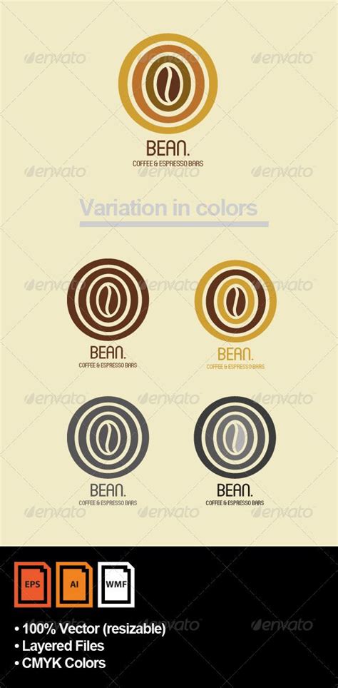 Cool Bean Logo From Graphicriver Beans Coffee Buy Coffee