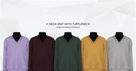 V Neck Knit With Turtleneck Gorilla X3