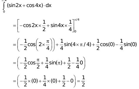 integrate sin 2x cos 4x dx with upper and lower limits as 4 and 0 respectively