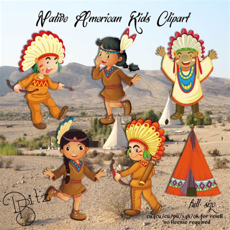 Native American Kids Clipart