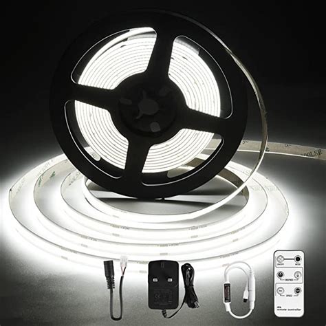 Cob Led Strip Lights 6000k Daylight White 5m 24v Dimmable Led Strip