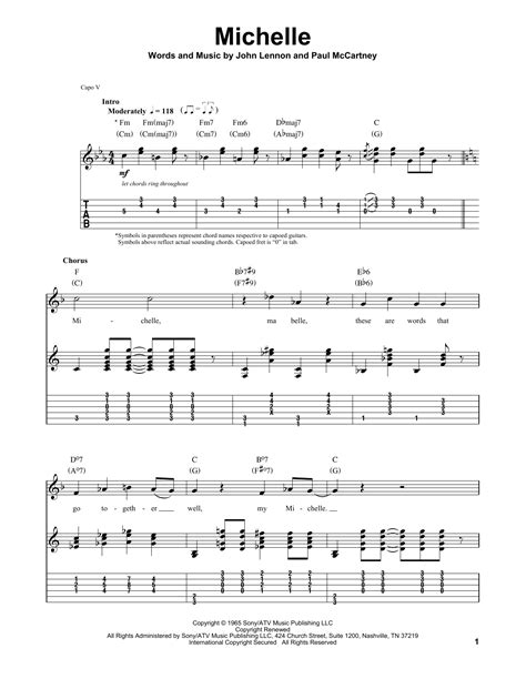 Rated 5.0 out of 5 by 7 users. Michelle by The Beatles - Guitar Tab Play-Along - Guitar Instructor