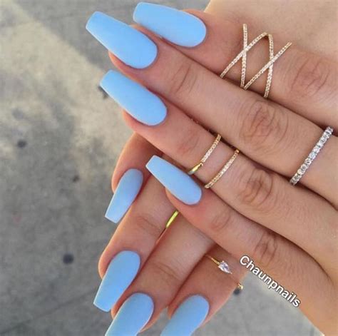 Picture Of Light Blue Matte Nails Are A Great Idea For
