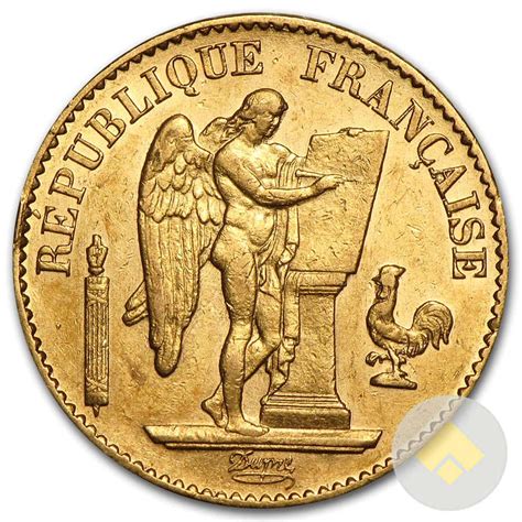 French Gold 20 Francs Lucky Angel Au
