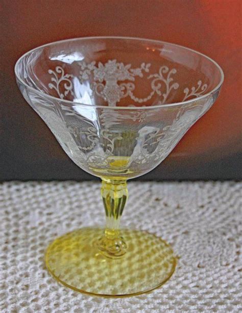 Fostoria Crystal Replacement Champagne Glass In Florentine Etsy