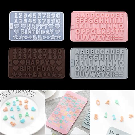 Molde de resina epoxi para hacer joyas molde de silicona con letras del alfabeto número
