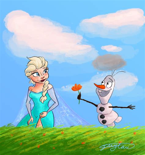 Elsa And Olaf Frozen Fan Art 38738208 Fanpop