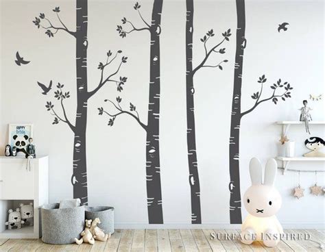 Wall Decals Nursery Kids Tree Birch Trees Wall Decal Large Etsy Uk