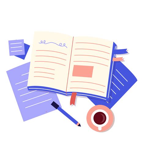 Studying Book Illustration 18246021 Png