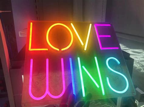 Love Wins Neon Sign With Acrylic Board 5v Usb Powered Light Up Letters