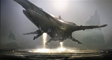 Banu Merchantman Landing Concept Ships Star Citizen Alien Ship