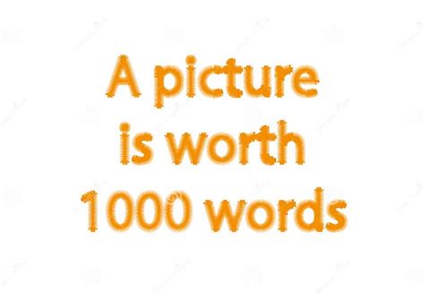 Illustration Idiom Write A Picture Is Worth 1000 Words Isolated Stock