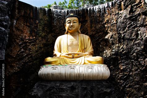 Beautiful Amitabha Buddha Statue In Garden For Thai People Travel Visit