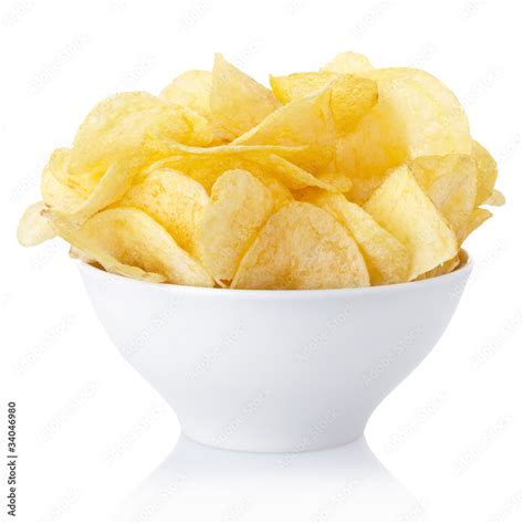 Potato Chips Bowl With Clipping Path Stock Photo Adobe Stock
