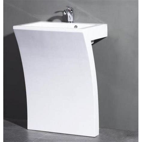 4.6 out of 5 stars. This all white modern pedestal sink is compact in size but ...