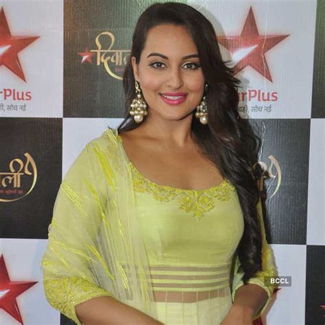 Bollywood Starlet Sonakshi Sinha Poses During Shooting Of A Special