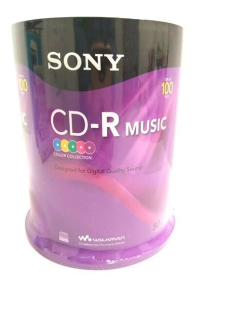 100 Sony Blank Music Cd R 80min Digital Audio Recordable Media Discs
