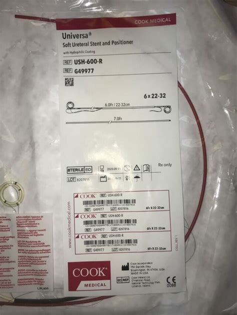 New Cook G49977 Universa Soft Ureteral Stent And Positioner 60fr 7