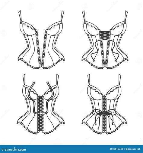 Corset Lacing Thin Line How To Lace Vector Stock Vector Illustration Of Corset Clothe 82519742