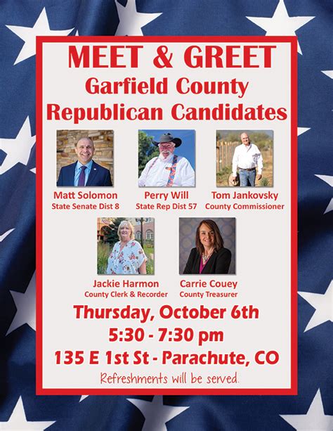 Meet And Greet With Local Candidates Garfield County Republicans