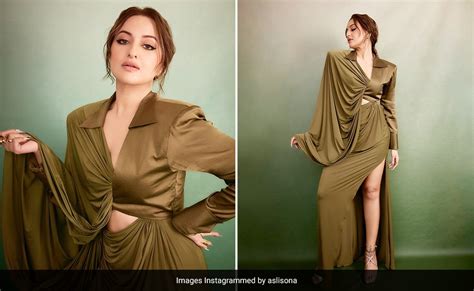 Fans Went Crazy After Seeing The Stunning Look Of Actress Sonakshi Sinha In Olive Colored Cutout
