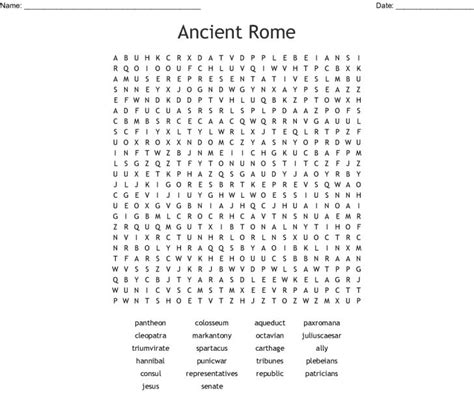 Ancient Rome Word Search Wordmint Word Search Printable