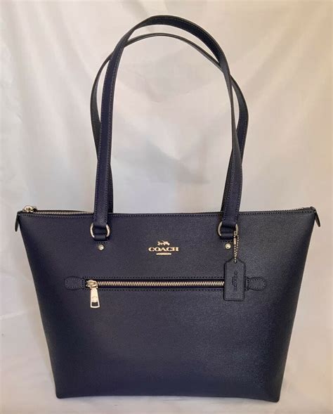 Coach F79608 Leather Gallery Tote Handbag Shoulder Purse Cadet For Sale