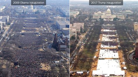 trump s inauguration vs obama s comparing the crowds the new york times