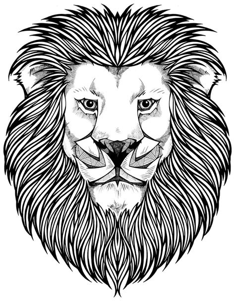 Lion Face Colouring Page