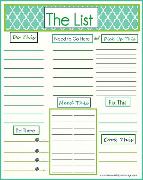 Free Printable To Do Checklist