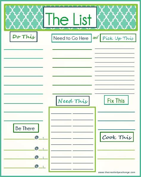 Free Printable To Do List Organization Printables Planner