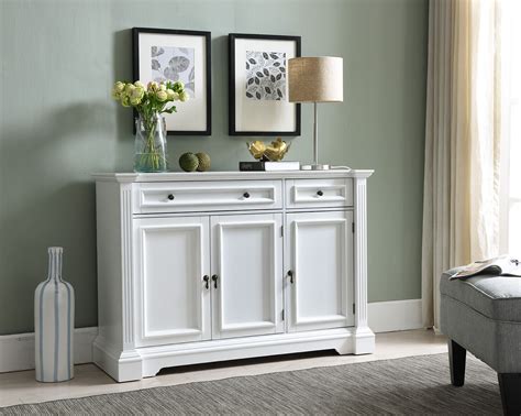liam contemporary sideboard buffet server cabinet with drawers and shelves white wood pilaster
