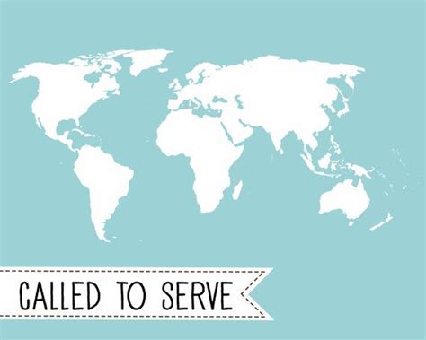 Blank Called To Serve Missionary Map Aqua Instant Download