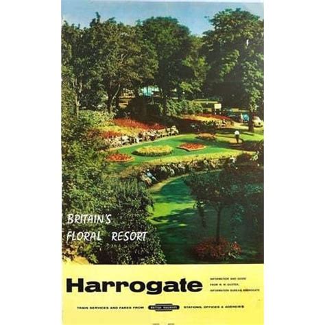 Vintage British Rail Harrogate Yorkshire Railway Poster Vintage