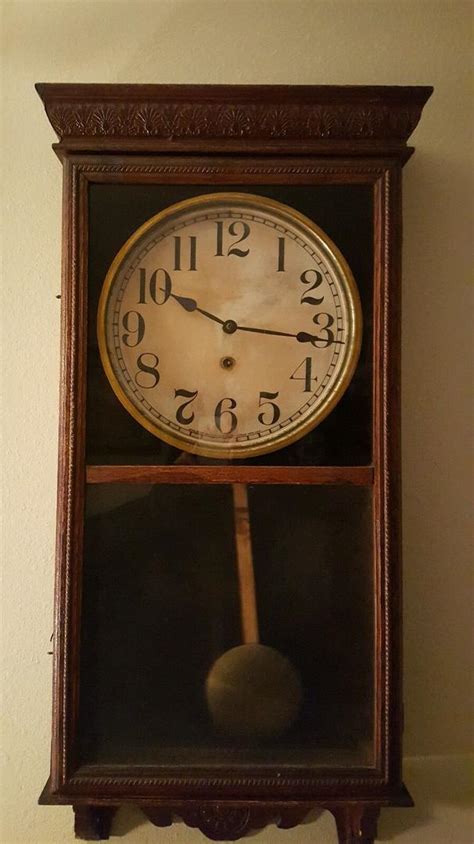 Antique 1900s Sessions Regulator Wall Clock Working Forestville