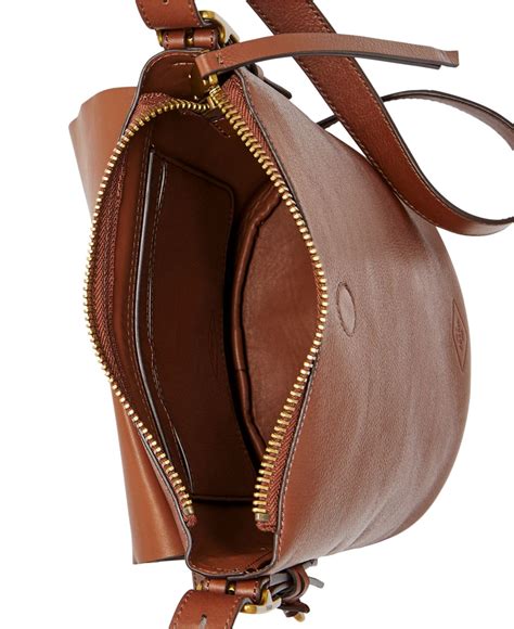 Fossil Haven Small Leather Bucket Bag In Brown Lyst