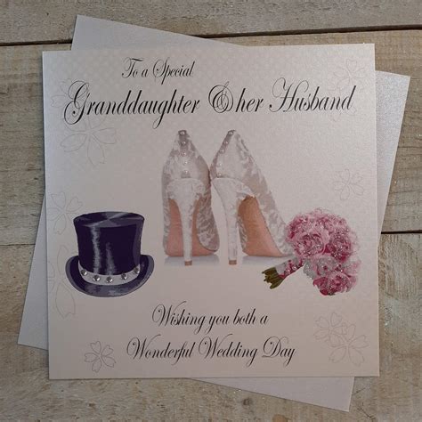 Buy White Cotton Cards Pd To A Special Granddaughter Her Husband Handmade Wedding Card