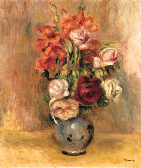 Pierre Auguste Renoir 1841 1919 Vase De Glaïeuls Et Roses Christies